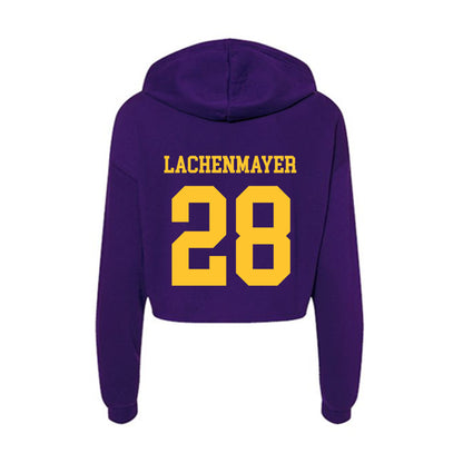 LSU - NCAA Baseball : Danny Lachenmayer - Women's Crop Fleece Hoodie-1