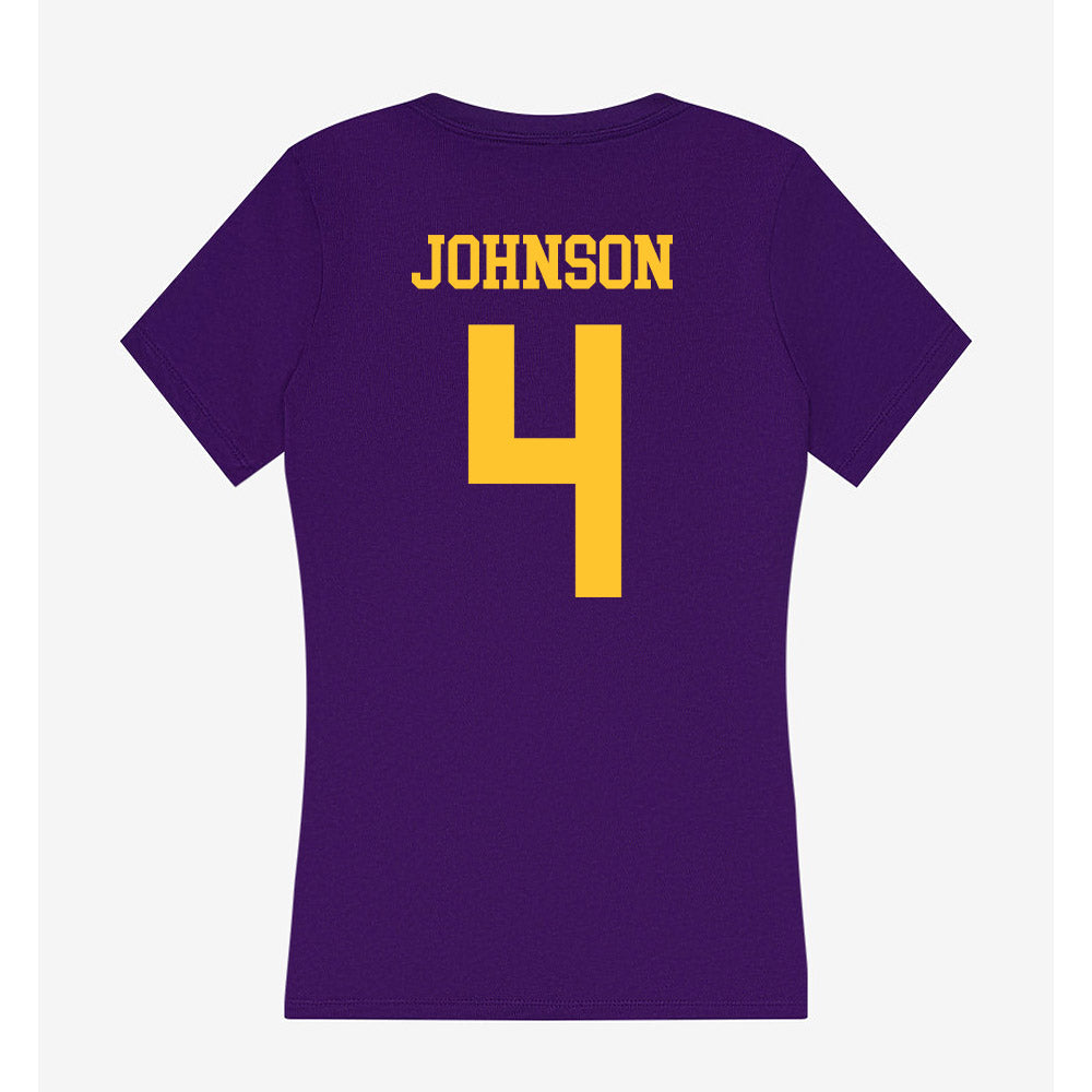 LSU - NCAA Women's Basketball : Flaujae Johnson - Women's V-Neck T-Shirt-1