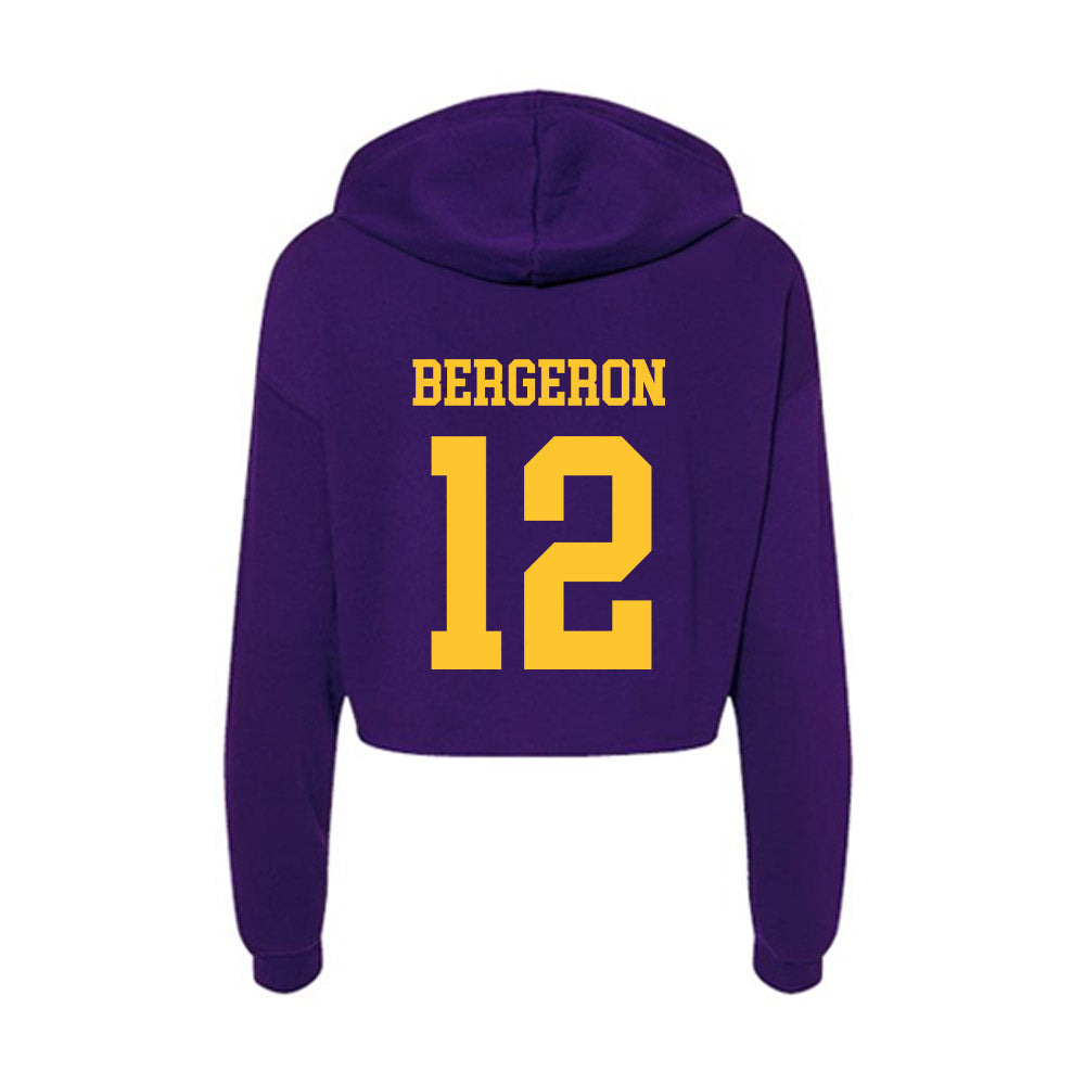 LSU - NCAA Softball : Maci Bergeron - Women's Crop Fleece Hoodie-1