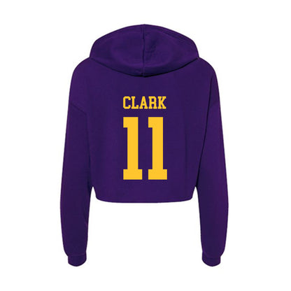 LSU - NCAA Football : Landen Clark - Women's Crop Fleece Hooded Sweatshirt-1