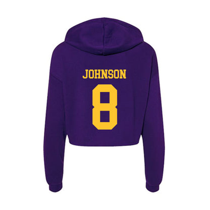 LSU - NCAA Football : Jujuan Johnson - Women's Crop Fleece Hoodie-1