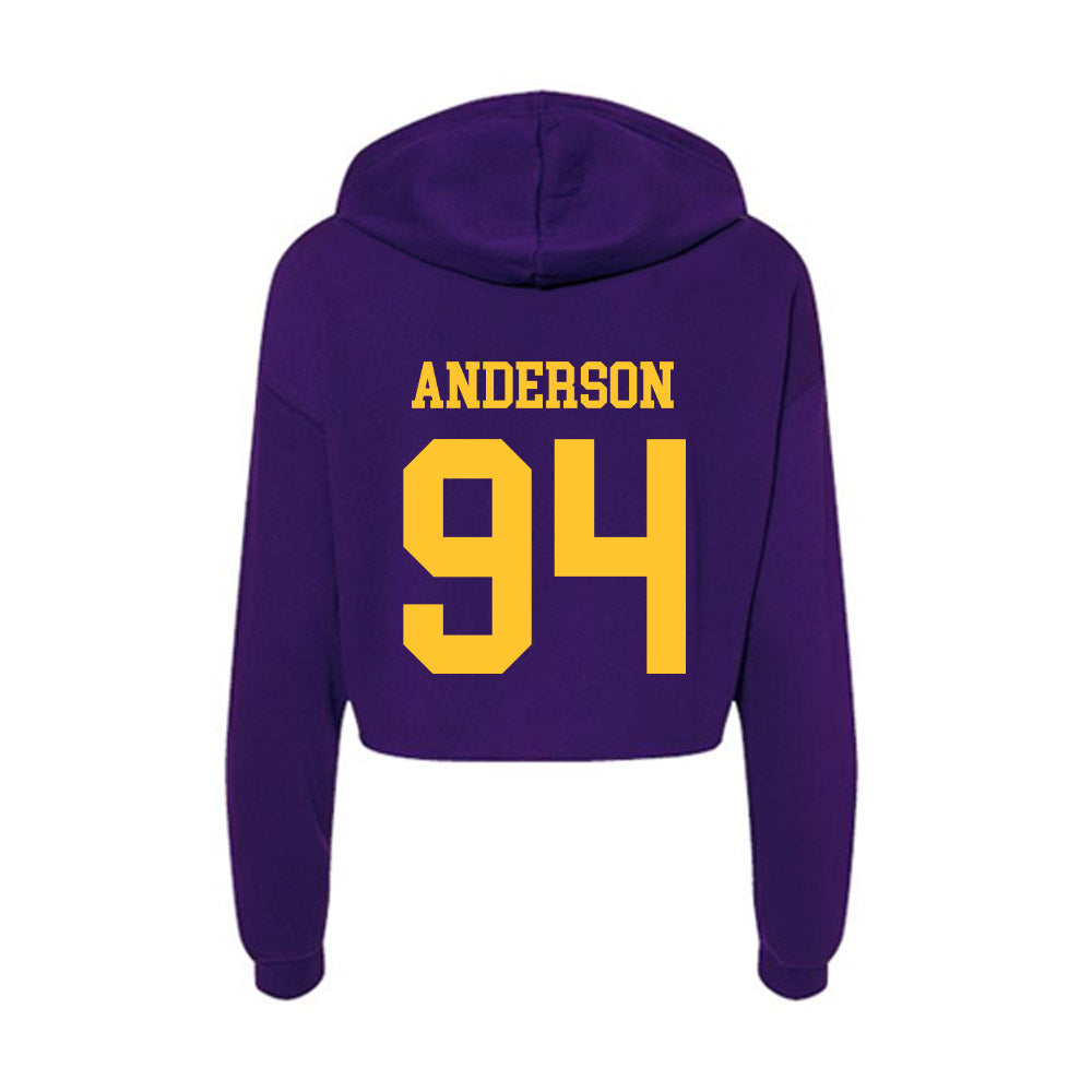 LSU - NCAA Football : Richard Anderson - Women's Crop Fleece Hoodie-1