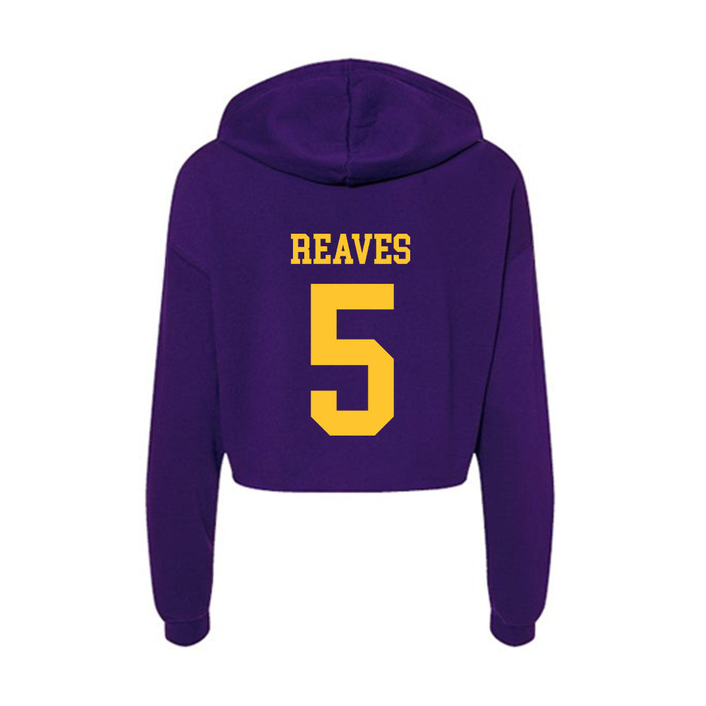 LSU - NCAA Baseball : Tanner Reaves - Women's Crop Fleece Hoodie-1
