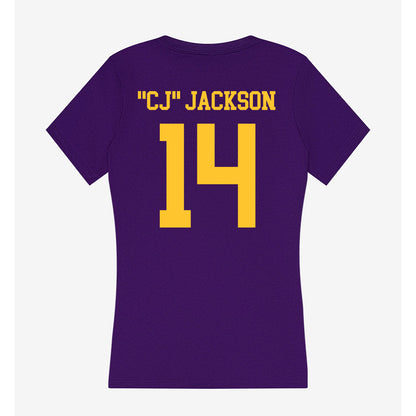 LSU - NCAA Football : Christopher "CJ" Jackson - Women's V-Neck T-Shirt-1