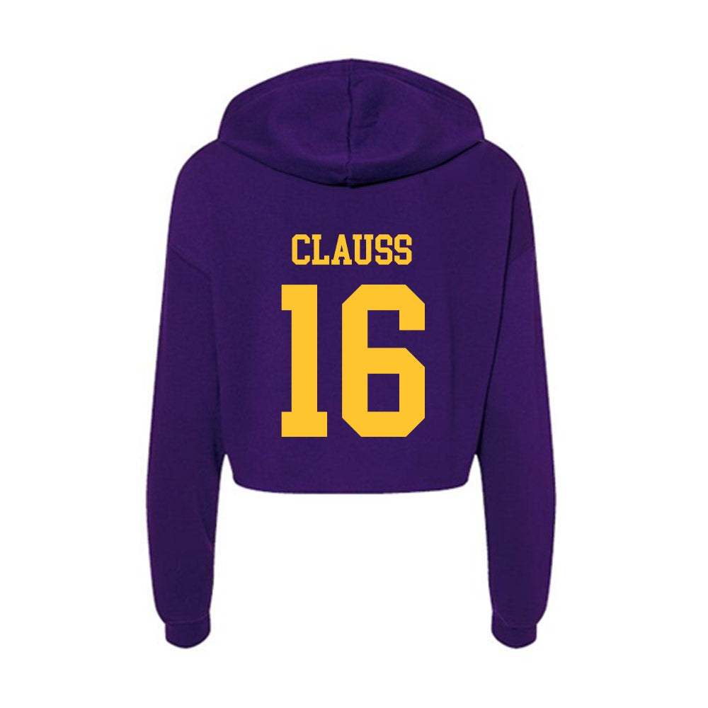 LSU - NCAA Baseball : Ethan Clauss - Women's Crop Fleece Hoodie-1