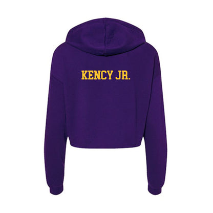 LSU - NCAA Football : David Kency Jr. - Women's Crop Fleece Hoodie-1