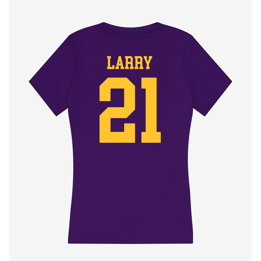 LSU - NCAA Women's Basketball : Chloe Larry - Women's V-Neck T-Shirt-1