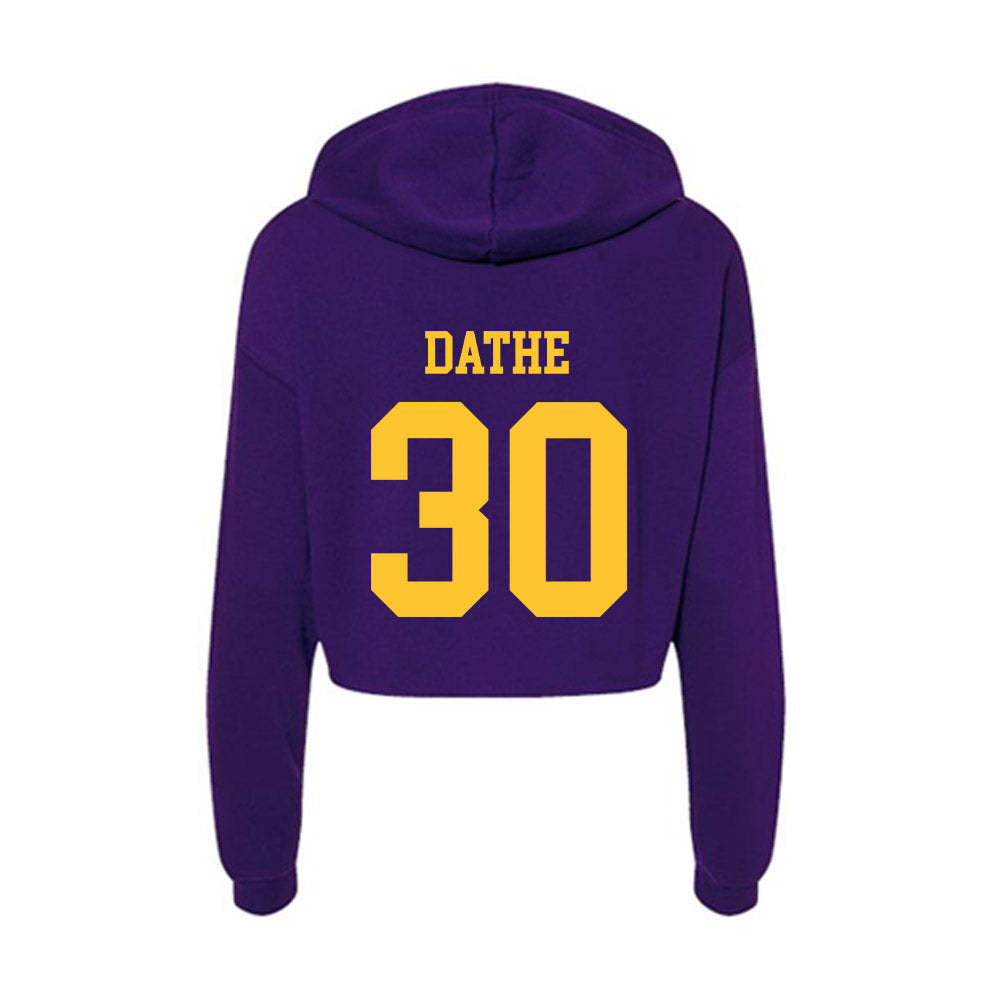 LSU - NCAA Baseball : Dax Dathe - Women's Crop Fleece Hoodie-1