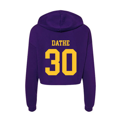LSU - NCAA Baseball : Dax Dathe - Women's Crop Fleece Hoodie-1