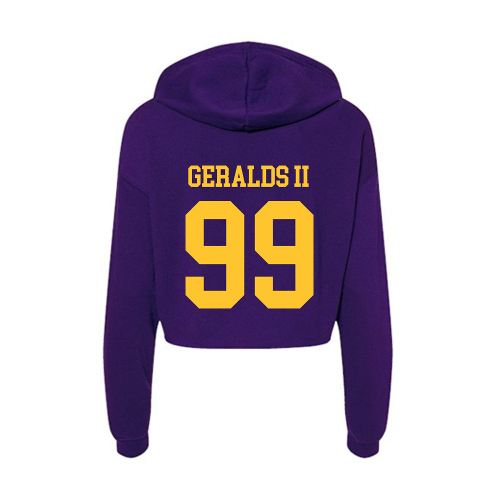 LSU - NCAA Football : Daverin Geralds II - Women's Crop Fleece Hooded Sweatshirt-1