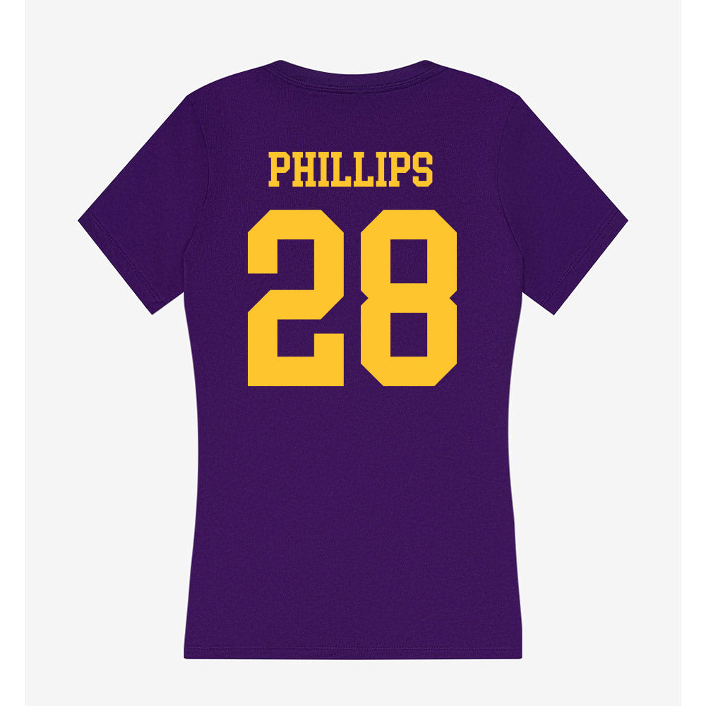 LSU - NCAA Softball : Jada Phillips - Women's V-Neck T-Shirt-1