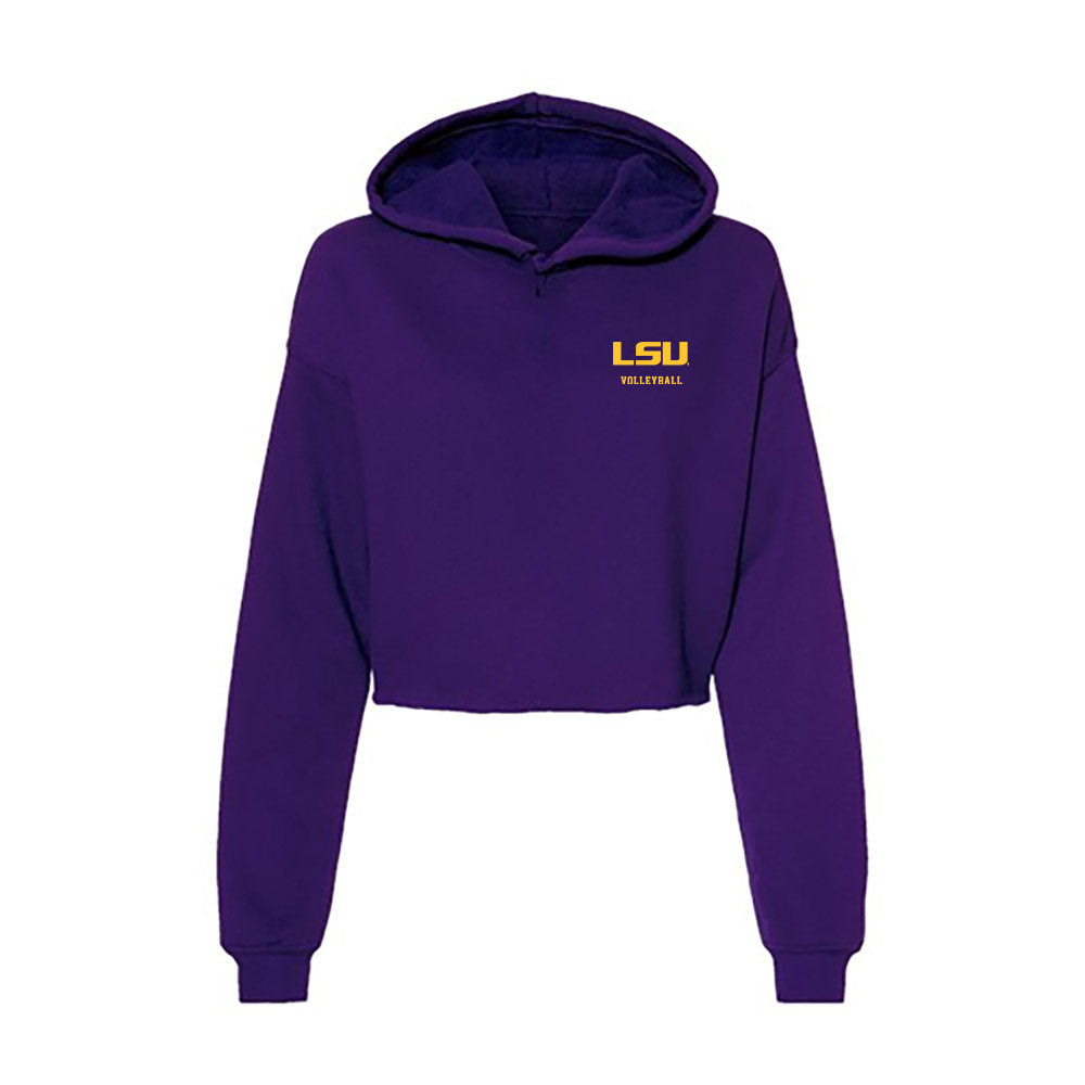 LSU - NCAA Women's Volleyball : Martina Villani - Women's Crop Fleece Hooded Sweatshirt-0