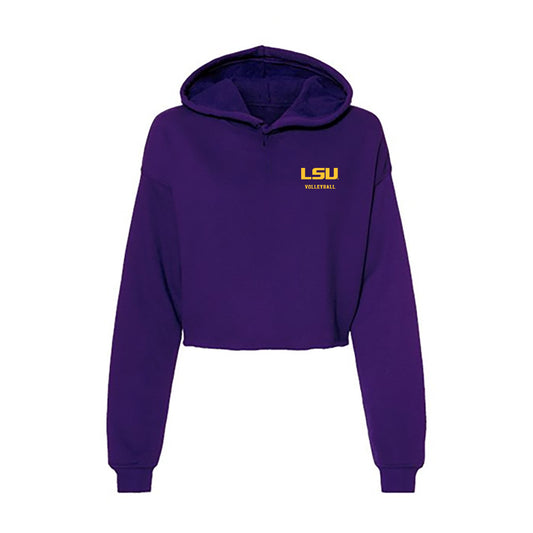 LSU - NCAA Women's Volleyball : Katie Raymer - Women's Crop Fleece Hooded Sweatshirt-0