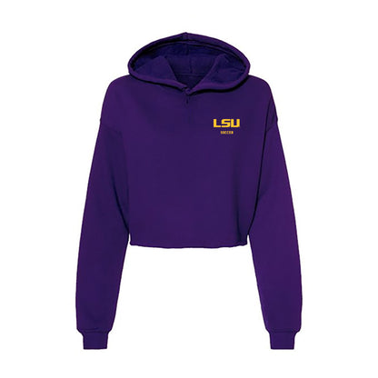 LSU - NCAA Women's Soccer : Sariyah Remanente-Bailey - Women's Crop Fleece Hooded Sweatshirt-0