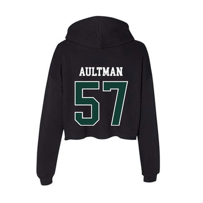 Michigan State - NCAA Football : Hudson Aultman - Women's Crop Fleece Hoodie-1