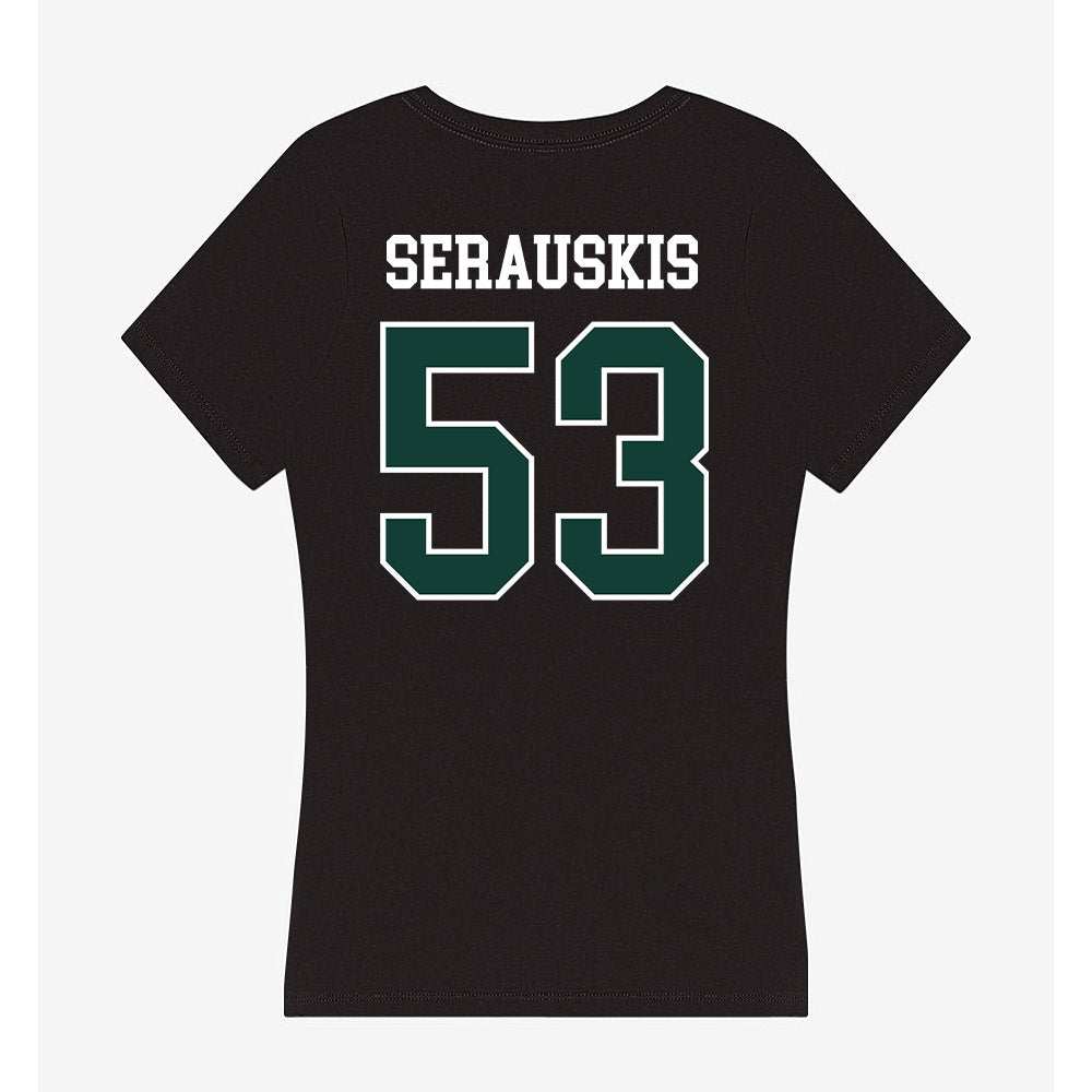 Michigan State - NCAA Football : Trey Serauskis - Women's V-Neck T-Shirt-1