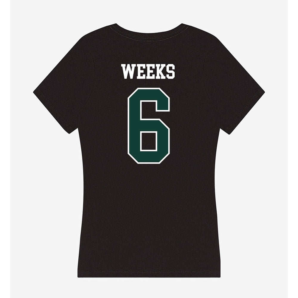 Michigan State - NCAA Baseball : Davis Weeks - Women's V-Neck T-Shirt-1