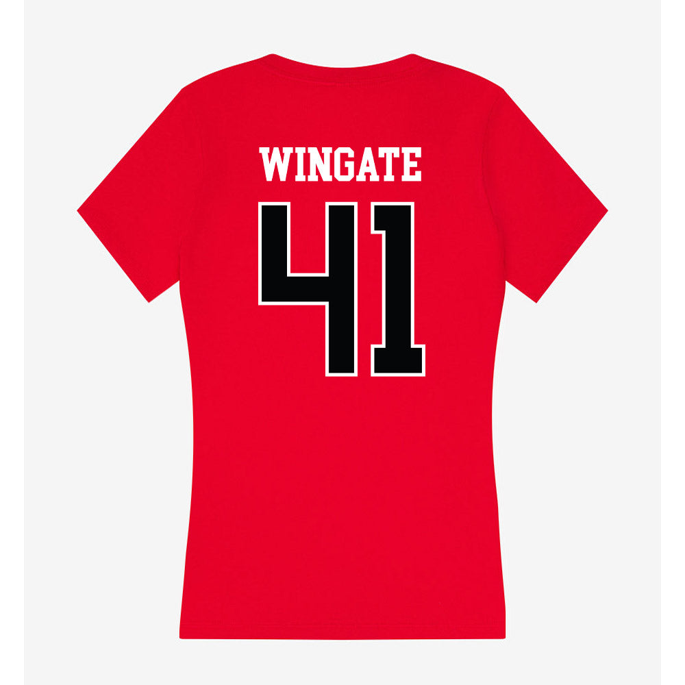Rutgers - NCAA Football : Riley Wingate - Women's V-Neck T-Shirt-1