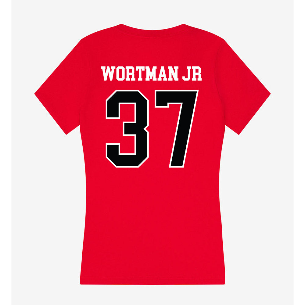 Rutgers - NCAA Football : RJ Wortman Jr - Women's V-Neck T-Shirt-1