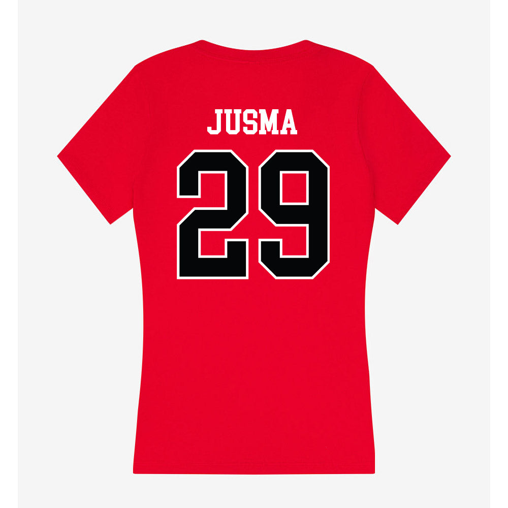 Rutgers - NCAA Football : Sebastian Jusma - Women's V-Neck T-Shirt-1