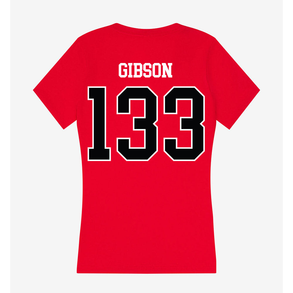 Rutgers - NCAA Wrestling : Mason Gibson - Women's V-Neck T-Shirt-1