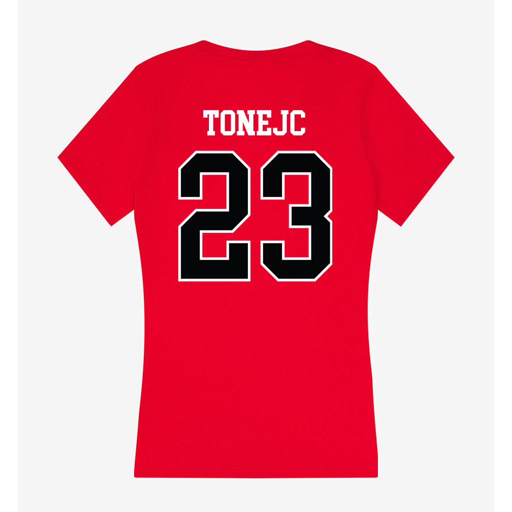 Rutgers - NCAA Men's Basketball : Martin Tonejc - Women's V-Neck T-Shirt-1