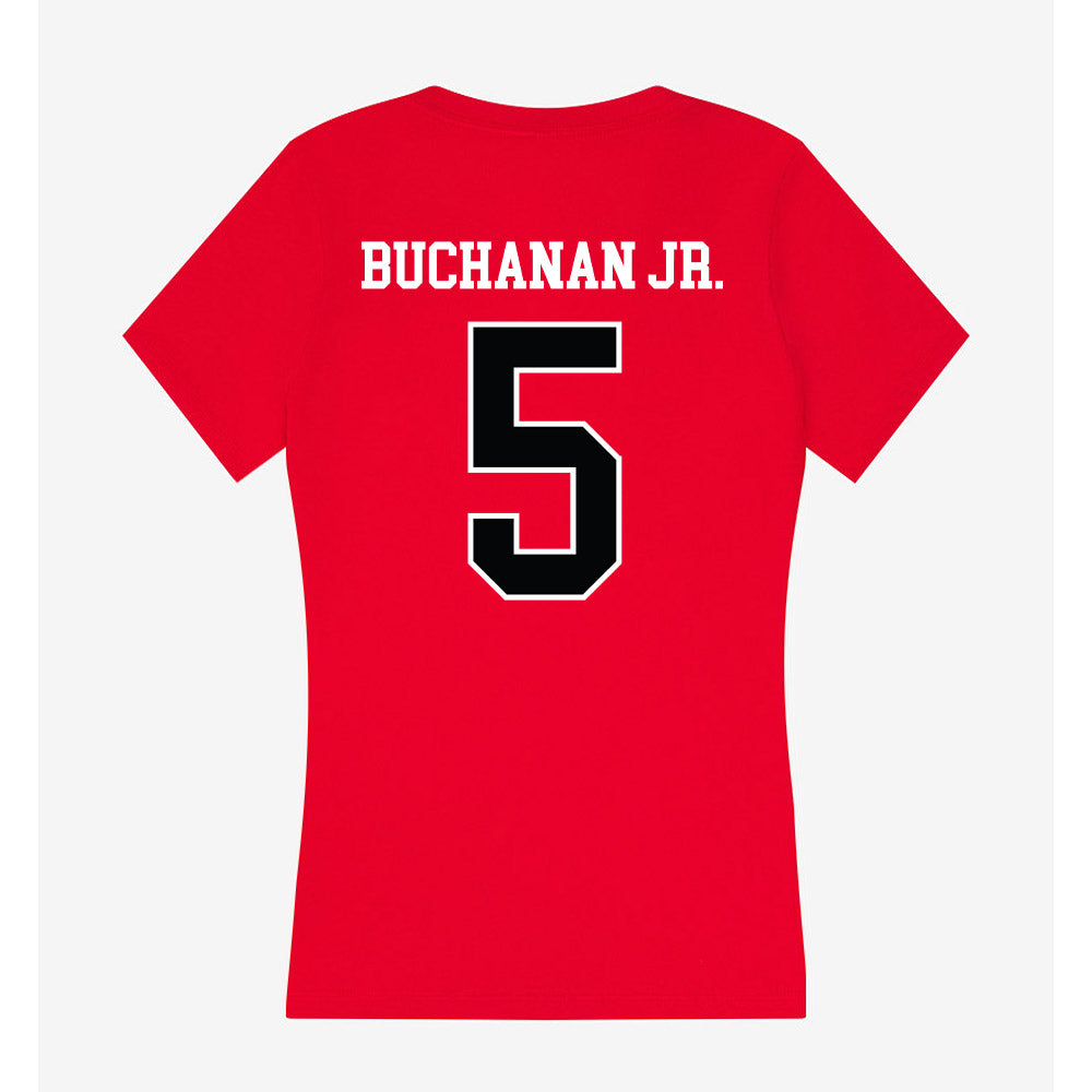 Rutgers - NCAA Men's Basketball : Darren Buchanan Jr. - Women's V-Neck T-Shirt-1