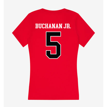 Rutgers - NCAA Men's Basketball : Darren Buchanan Jr. - Women's V-Neck T-Shirt-1