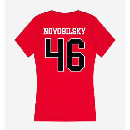 Rutgers - NCAA Baseball : Kevin Novobilsky - Women's V-Neck T-Shirt-1