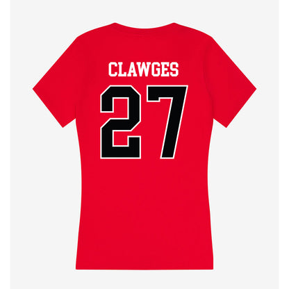 Rutgers - NCAA Football : Sage Clawges - Women's V-Neck T-Shirt-1