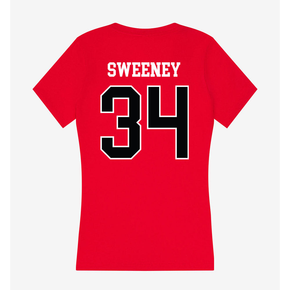 Rutgers - NCAA Baseball : Carrie Sweeney - Women's V-Neck T-Shirt-1