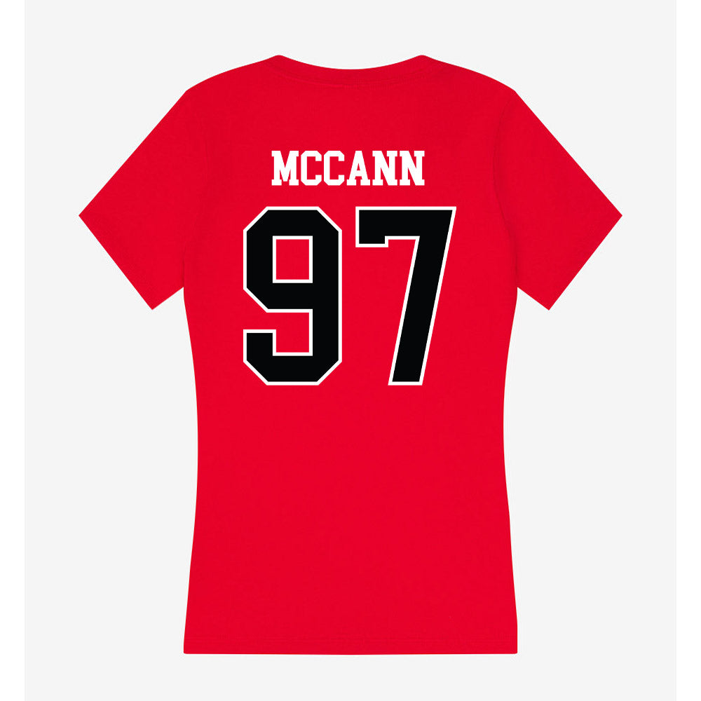 Rutgers - NCAA Football : Riley McCann - Women's V-Neck T-Shirt-1
