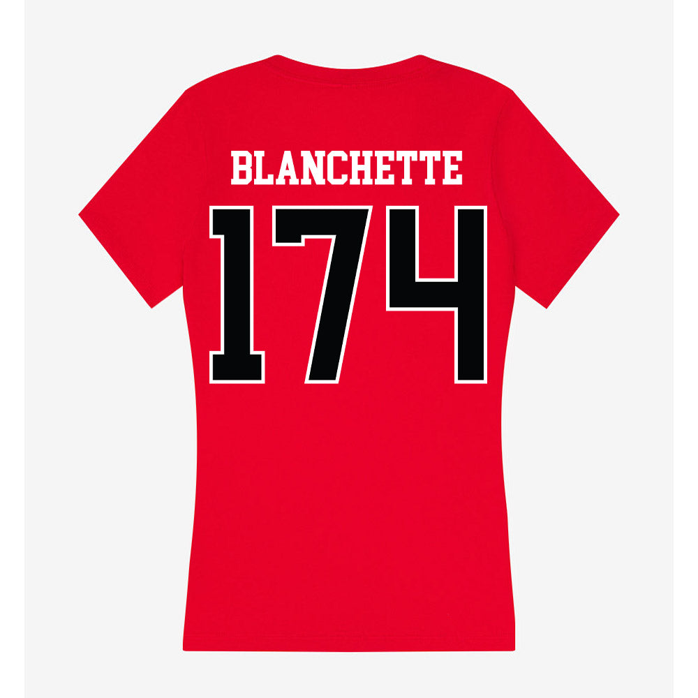 Rutgers - NCAA Wrestling : Nate Blanchette - Women's V-Neck T-Shirt-1