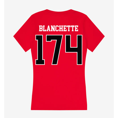 Rutgers - NCAA Wrestling : Nate Blanchette - Women's V-Neck T-Shirt-1