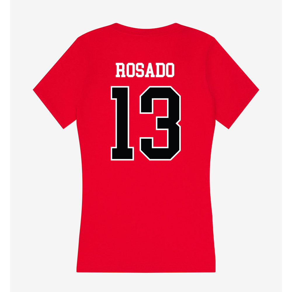 Rutgers - NCAA Baseball : Julius Rosado - Women's V-Neck T-Shirt-1