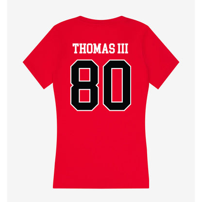 Rutgers - NCAA Football : Michael Thomas III - Women's V-Neck T-Shirt-1