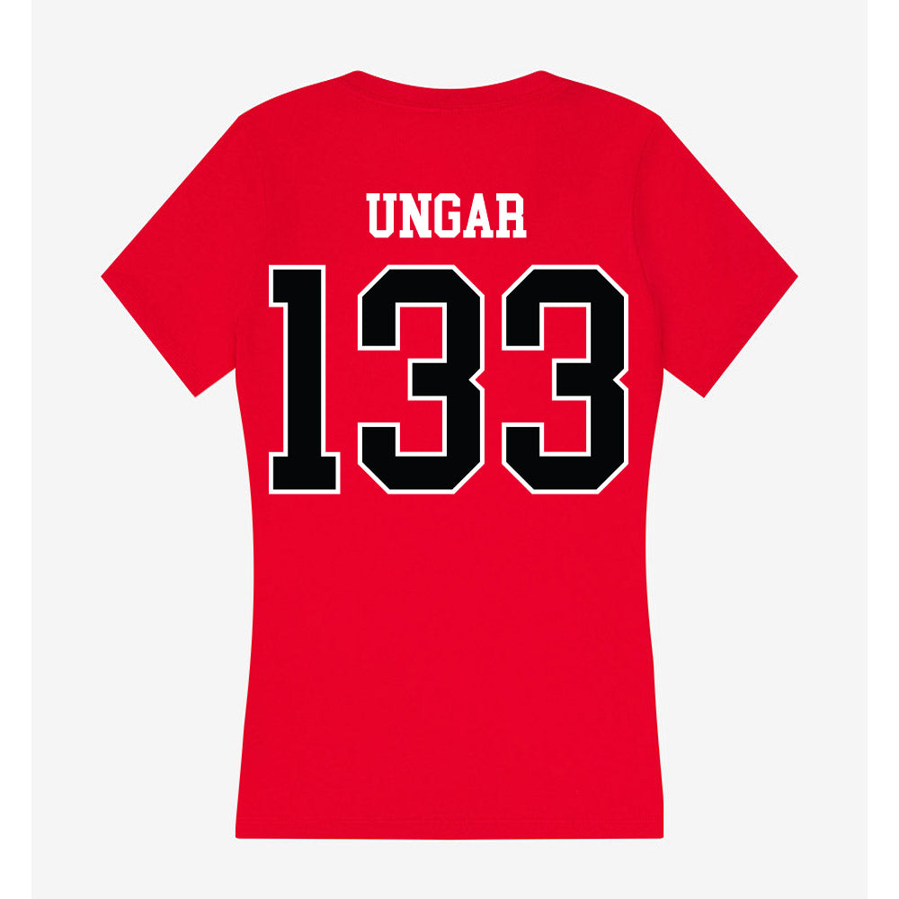 Rutgers - NCAA Wrestling : Brett Ungar - Women's V-Neck T-Shirt-1