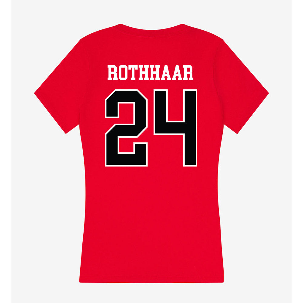 Rutgers - NCAA Football : Benjamin Rothhaar - Women's V-Neck T-Shirt-1