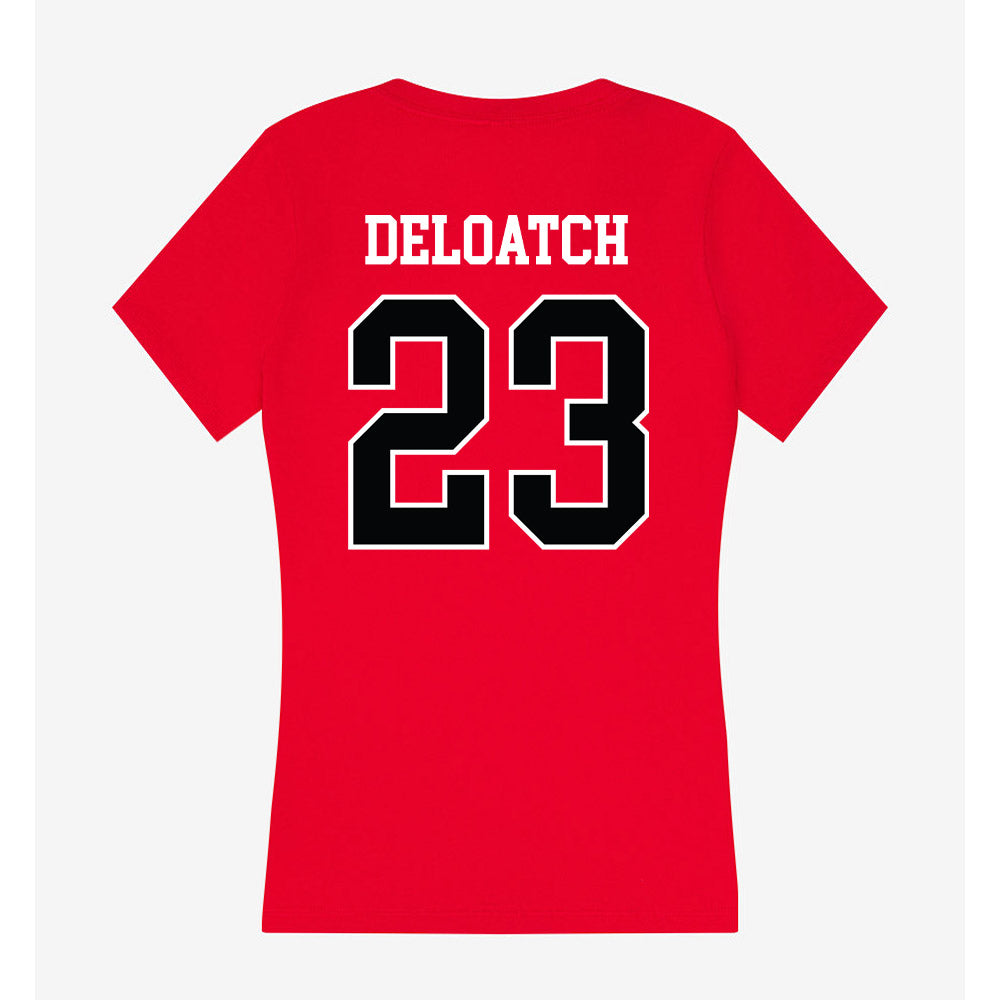 Rutgers - NCAA Football : Isaiah Deloatch - Women's V-Neck T-Shirt-1