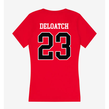 Rutgers - NCAA Football : Isaiah Deloatch - Women's V-Neck T-Shirt-1