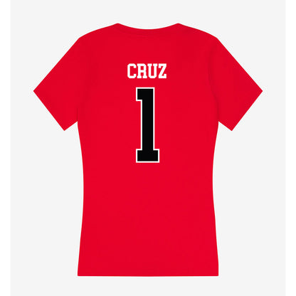 Rutgers - NCAA Baseball : Matthew Cruz - Women's V-Neck T-Shirt-1