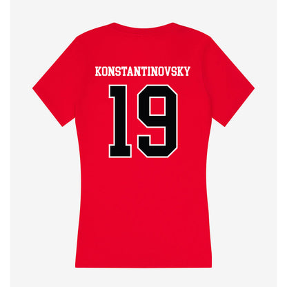Rutgers - NCAA Baseball : Zack Konstantinovsky - Women's V-Neck T-Shirt-1
