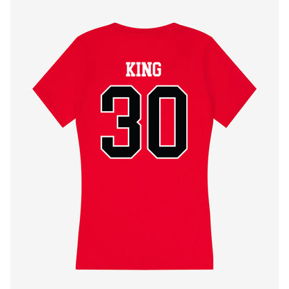 Rutgers - NCAA Football : Elijah King - Women's V-Neck T-Shirt-1
