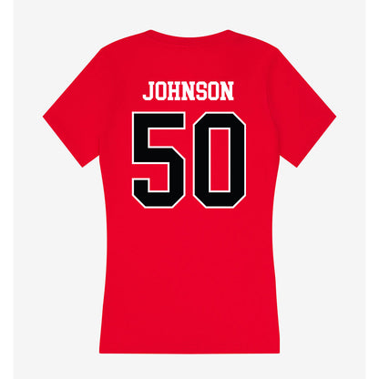 Rutgers - NCAA Softball : Dezaria Johnson - Women's V-Neck T-Shirt-1