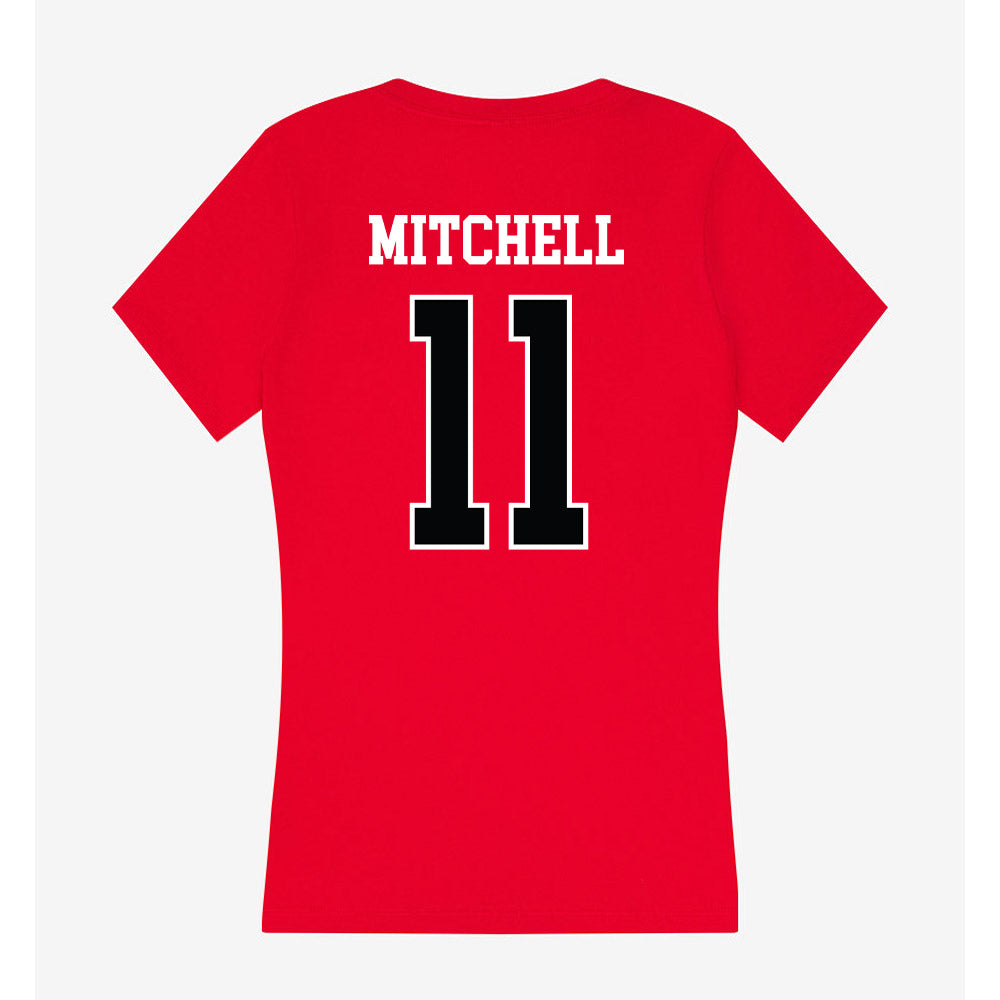 Rutgers - NCAA Softball : Mia Mitchell - Women's V-Neck T-Shirt-1