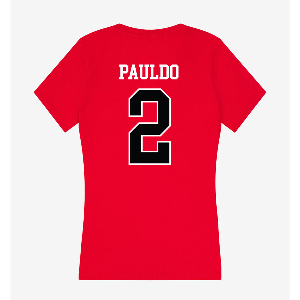 Rutgers - NCAA Women's Basketball : Mya Pauldo - Women's V-Neck T-Shirt-1