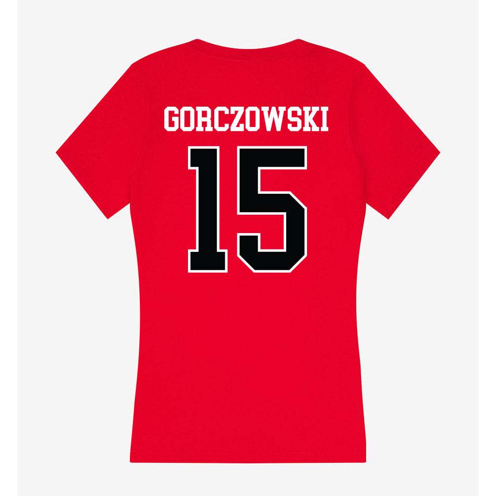 Rutgers - NCAA Men's Soccer : Simon Gorczowski - Women's V-Neck T-Shirt-1