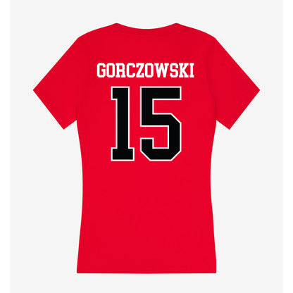 Rutgers - NCAA Men's Soccer : Simon Gorczowski - Women's V-Neck T-Shirt-1