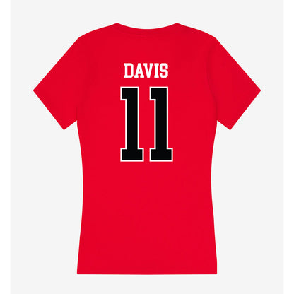 Rutgers - NCAA Football : Malachi Davis - Women's V-Neck T-Shirt-1