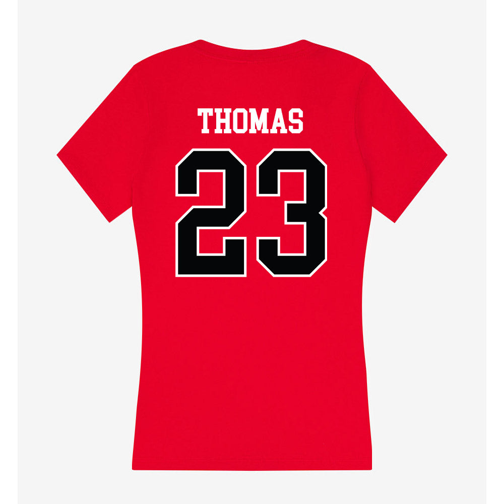Rutgers - NCAA Women's Lacrosse : Charlee Thomas - Women's V-Neck T-Shirt-1